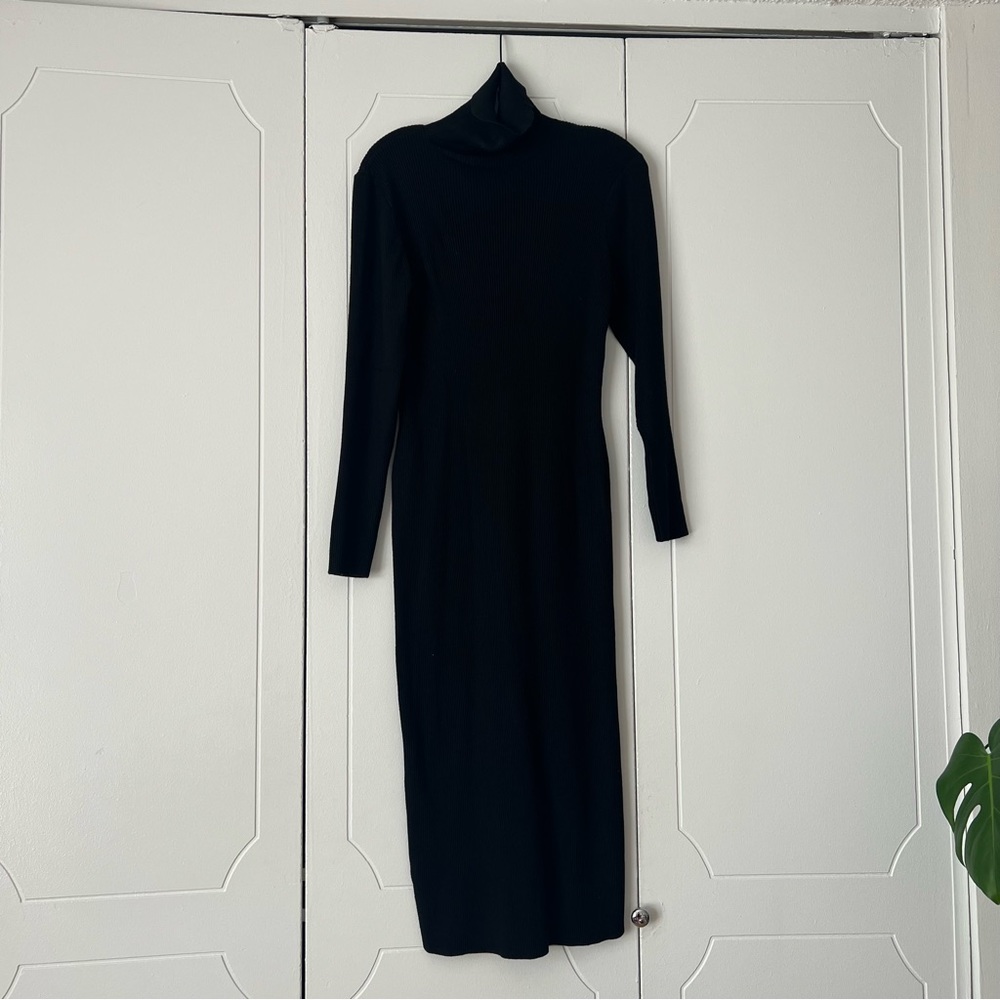 Black sweater knit dress